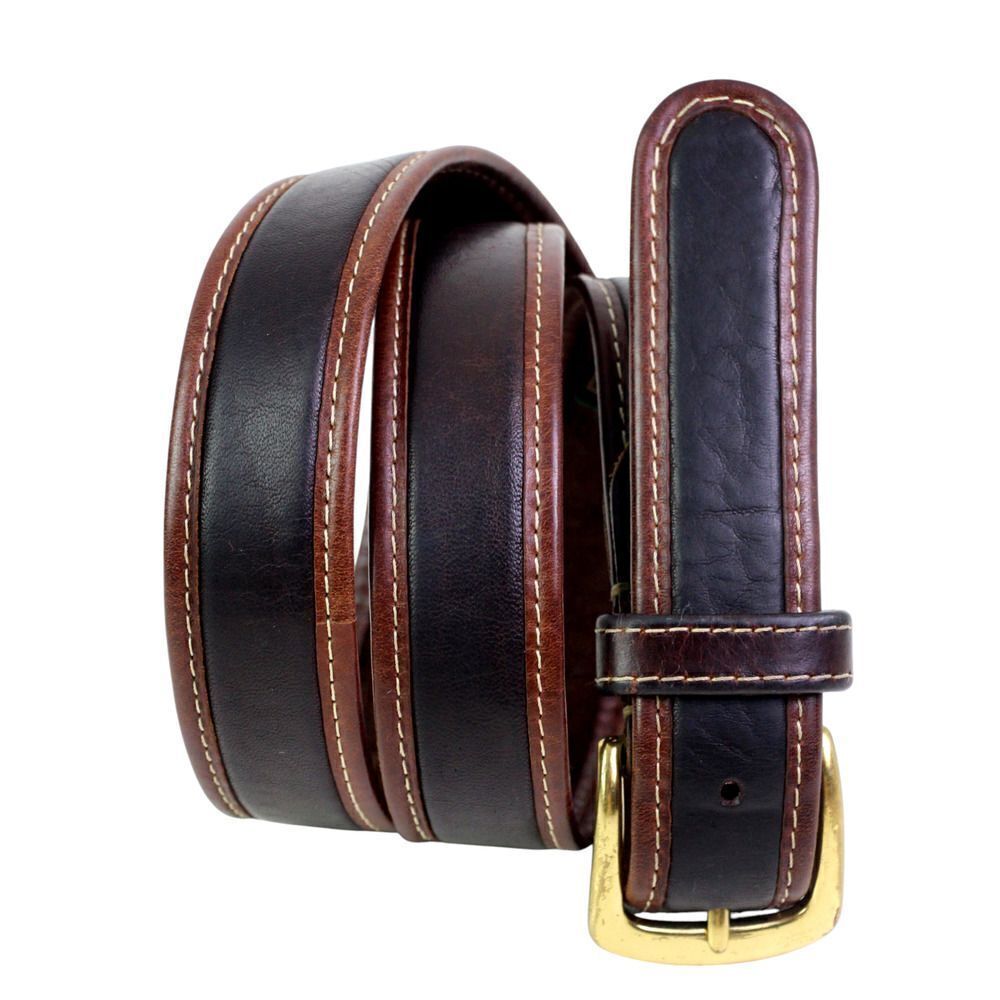 Cole Haan BLACK BROWN GENUINE LEATHER 1.25"Wd CASUAL DRESS MEN'S BELT Sz 40 (A77